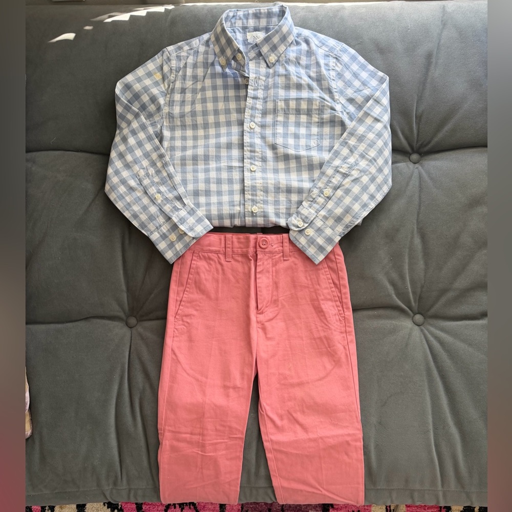 Crewcuts Boys, Coral Cotton-Twill Pants. Size 6. 100% cotton. Ankle length.